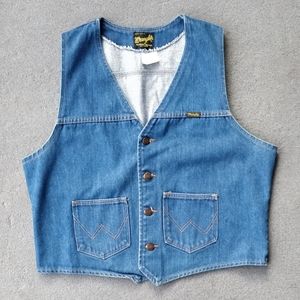 1970s Wrangler Denim Jean Vest Cowboy Westernwear